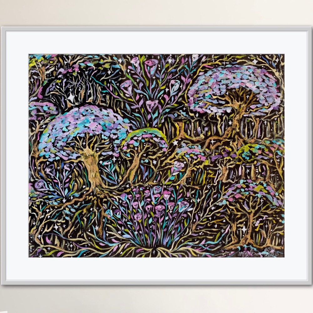 Dark Forest Art Print of Oil Painting Magical Fantasy woodland medieval fairy - Picture 4 of 8